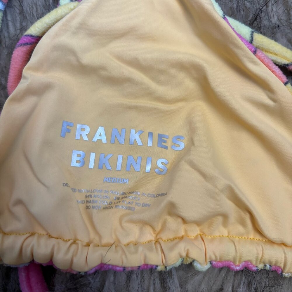 Frankies Bikinis Tia Bikini Top in Peace Terry, Medium - Picture 4 of 5